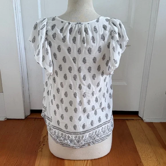 Lucky Brand White Boho Top Medium - Picture 3 of 5